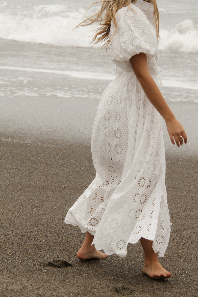 midi dress white lace